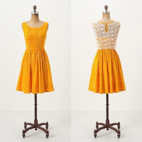 Anthropologie Dresses & Skirts - Moulinette Soeurs Yellow Polka-dot Melora Dress